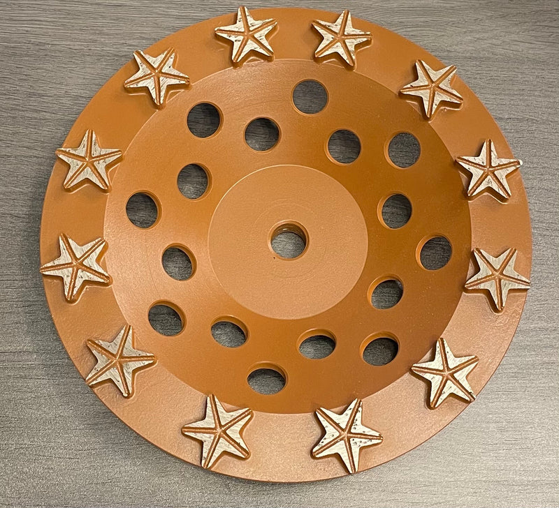 7'' Chocolate Starfish 16 Grit 5/8''-11 Cup Wheel