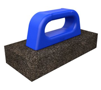RUB BRICK - 8" x 3 1/2" x 3/4" - 20 GRIT WITH PLASTIC HANDLE