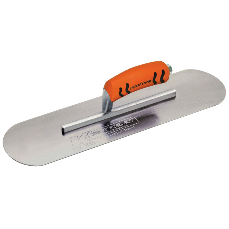 16" x 4" Carbon Steel Pool Trowel - 5 Rivets with Short Shank and ProForm® Handle