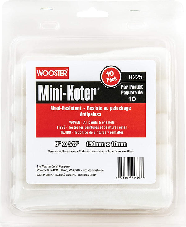 Wooster R225-6 Mini-Koter Woven, 3/8" Nap 6-Inch, 10-Pack